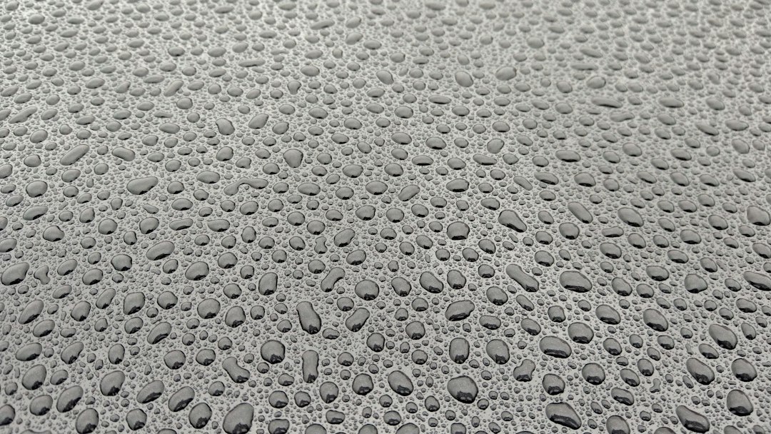 Gouttes d'eau sur une carrosserie protégée
